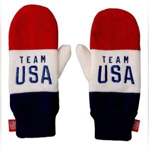 Olympics Mittens Red White Blue Adult Gloves  Officially Licensed Team USA New